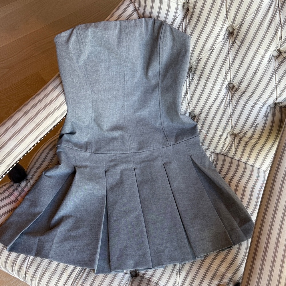 Stylish Gray Strapless Dress